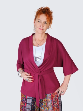 Narzutka kimono - BORDO