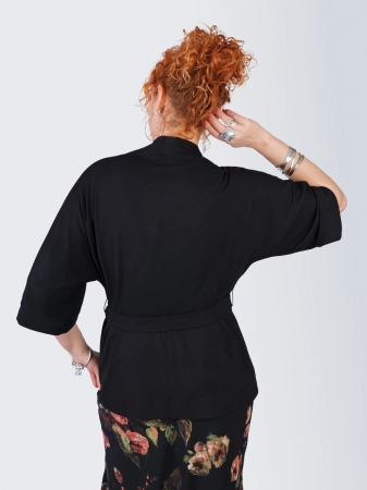 Narzutka kimono - CZARNY