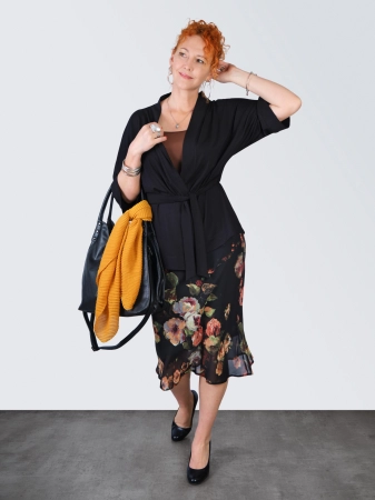 Narzutka kimono - CZARNY