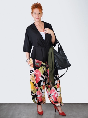 Narzutka kimono - CZARNY