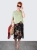 Spódnica tulipan szyfon - Ciemne piwonie